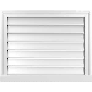 28" x 22" Vertical Surface Mount PVC Gable Vent: Functional with Brickmould Sill Frame