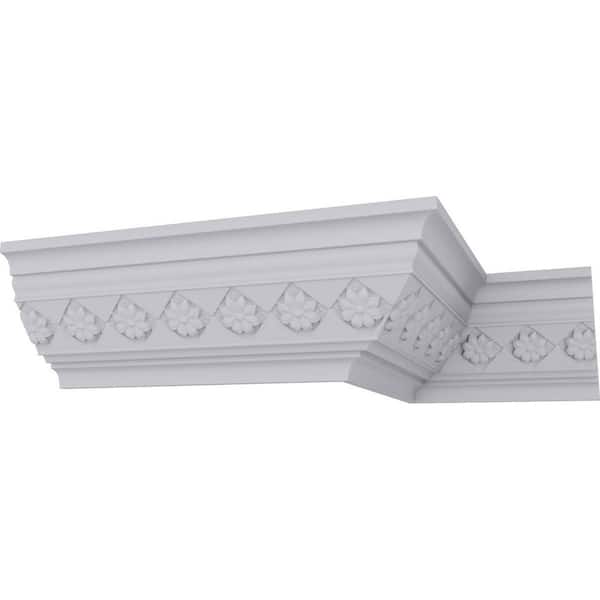 Ekena Millwork SAMPLE - 3-1/4 in. x 12 in. x 3-3/4 in. Polyurethane Hurley Crown Moulding