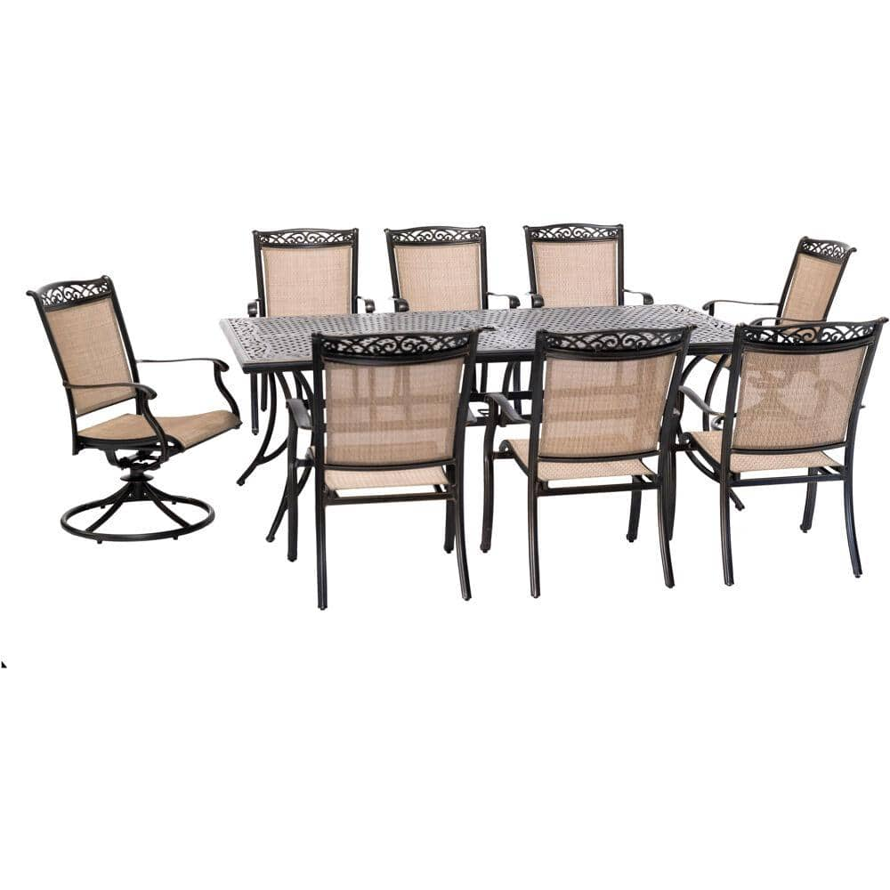 walnew 9 piece patio dining set