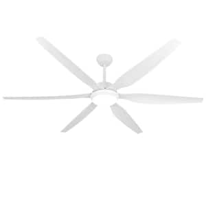 52 in. LED Indoor Outdoor White ABS Finish Ceiling Fan with 1-Light and Remote Control