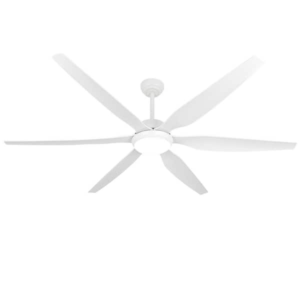 raccroc Raccroc 65 in. Dimmable LED Indoor/Outdoor White Smart Ceiling Fan with Light and Remote