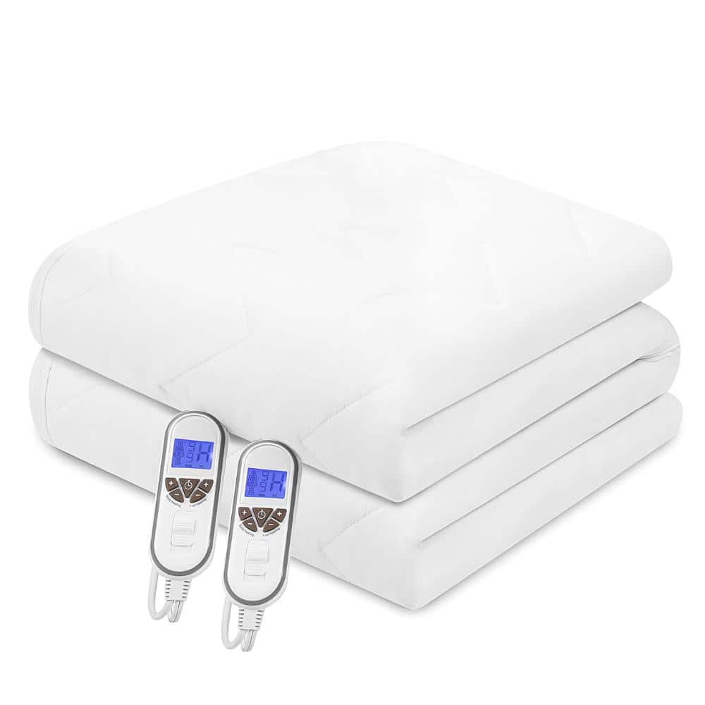 White Polyester Queen Size Electric Heated Mattress Pad, 60 in. x 80 in., Dual Controllers, 9 Heat Settings price history on PriceWatchPro