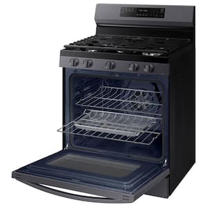 6 cu. ft. Smart Wi-Fi Enabled Convection Gas Range with No Preheat AirFry in Black Stainless Steel