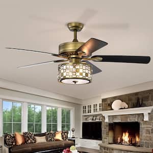 52 in. Smart Indoor/Outdoor Bronze Ceiling Fan with Remote Control and 5 Dual Finish Blade Reversible Quiet Fan Light