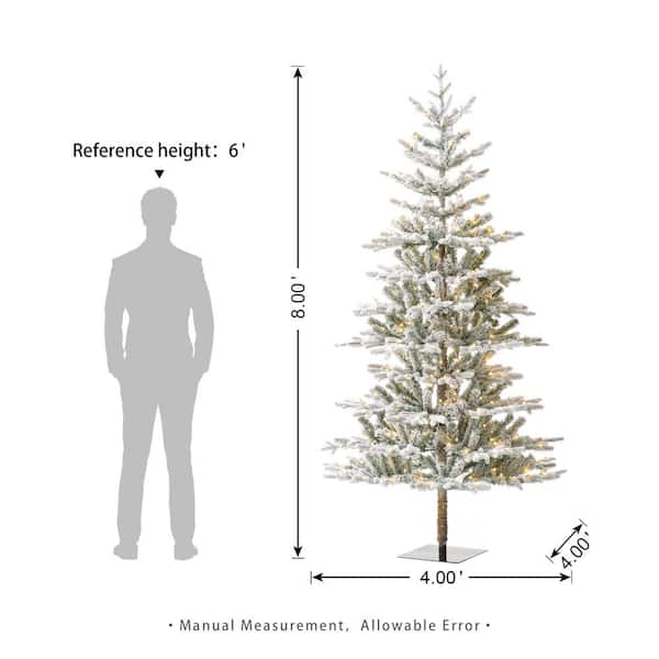 Glitzhome 8ft/10ft Pre-Lit Deluxe White Pine Slim Christmas Tree with Remote  Controller - On Sale - Bed Bath & Beyond - 37904905