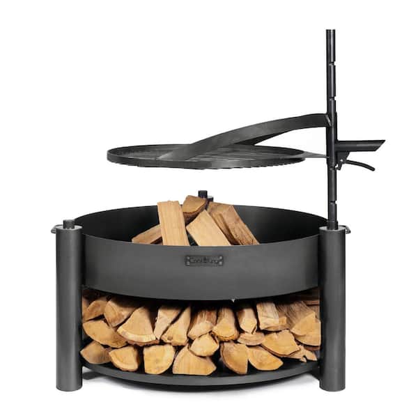 Good Directions Cook King 111000 Montana X Fire Pit, 31.5 in. Diameter, Includes Adjustable Grate for Cooking, Wood Burning Fire Pit