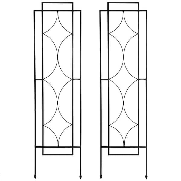 60 in. 2-Piece Chic Diamonds Metal Garden Trellis