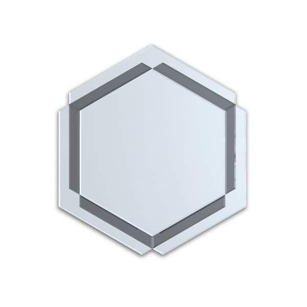 Unbranded Modern Glamour The 28 in. W x 31.5 in. H Silver Hexagon Wall Decor Mirror-Elevate Your Space with Style and Light