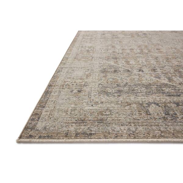 Chris Love Julia Ida Slate / Natural 2 ft. 7 in. x 10 ft.  Traditional Runner Rug