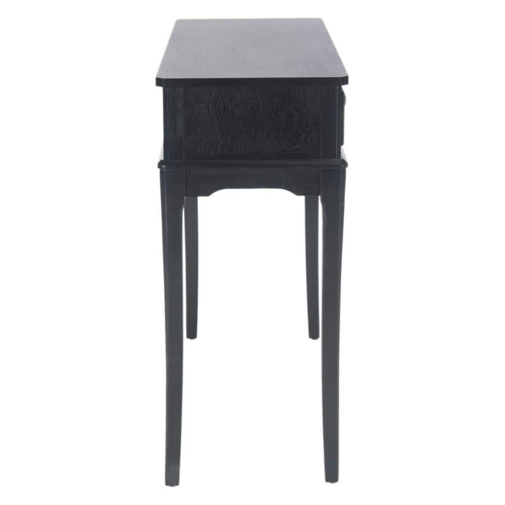 Opal 39'' Rich Black Wood and Metal Console Table with Storage