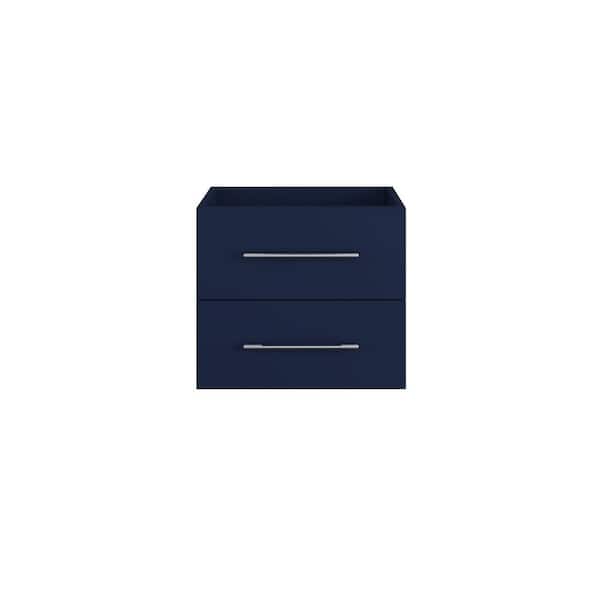 VOLPA USA AMERICAN CRAFTED VANITIES Napa 24 in. W x 22 in. D x 21 in. H Single Sink Bath Vanity Cabinet without Top in Navy Blue, Wall Mounted