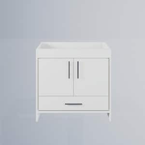 Pacific 36 in. W x 18 in. D x 33.88 in. H Bath Vanity Cabinet without Top in Glossy White