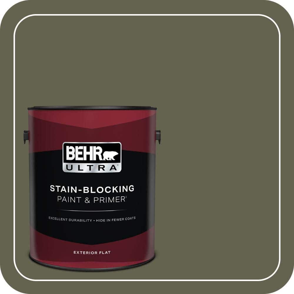1 gal. #N350-7A Mountain Olive Flat Exterior Paint & Primer price history on PriceWatchPro