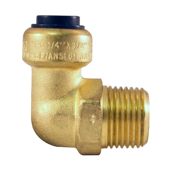 Tectite 1/4 in. Brass Push-To-Connect x 3/8 in. Male Pipe Thread 90-Degree Elbow