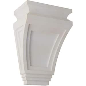 6 in. x 9 in. x 4 in. Chalk Dust White Arts and Crafts Wood Vintage Decor Corbel