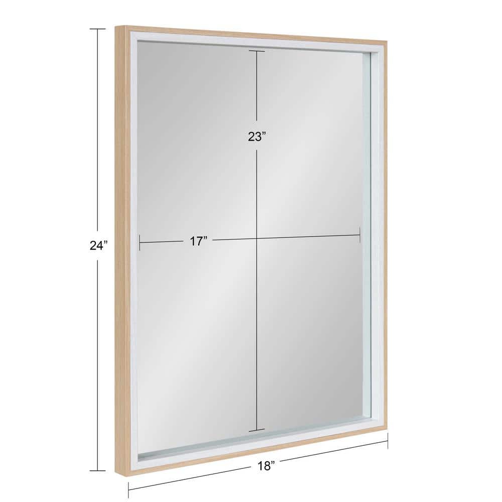 Gibson 18x24 White and Natural Wood Rectangular Wall Mirror