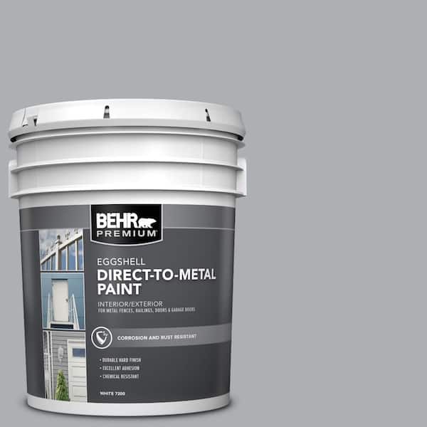 BEHR PREMIUM 5 gal. #AE-50 Gray Cast Eggshell Direct to Metal Interior/Exterior Paint