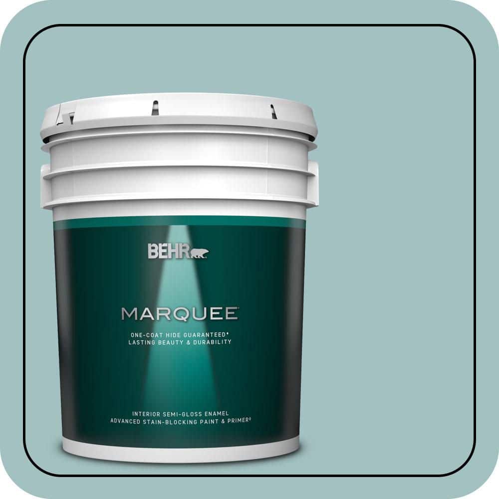 5 gal. #S440-3 Aspiring Blue One-Coat Hide Semi-Gloss Enamel Interior Paint & Primer price history on PriceWatchPro
