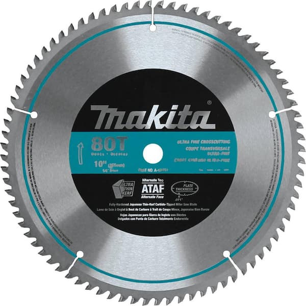 Makita 10 in. Dual Slide Compound Miter Saw with 10 in. x 80T  Micro-Polished Miter Saw Blade LS1018A-93681 The Home Depot