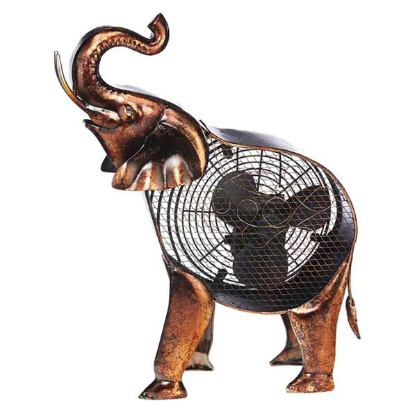 Deco Breeze 18 in. African Elephant Figurine Fan