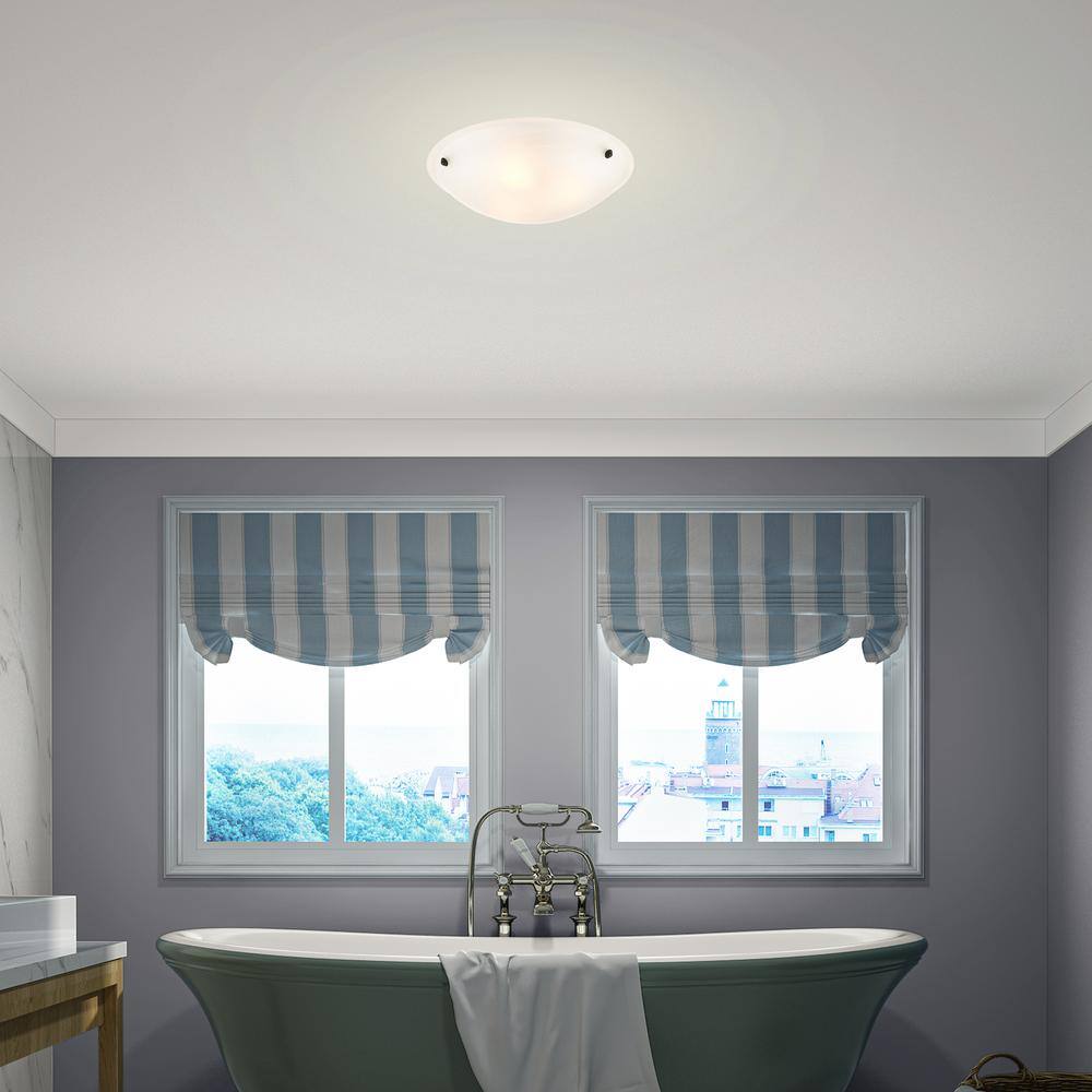 Oasis Bronze Finish 3-Light LED Flush Mount with White Alabaster Glass