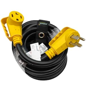 50 ft. 10/4 30 Amp 125/250-Volt Indoor/Outdoor 4 Prong NEMA 14-30 Dryer Extension Cord with Handle, Lighted end, Black