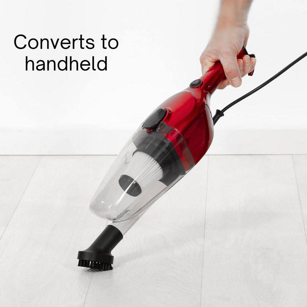 Red 2-in-1 Bagless Upright and Handheld Vacuum Cleaner