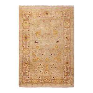 Ivory 2 ft. 9 in. x 4 ft. 0 in. Ottoman One-of-a-Kind Hand-Knotted Area Rug