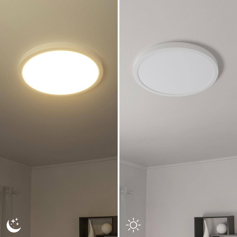 White Circular Integrated LED Flush Mount Ceiling Light