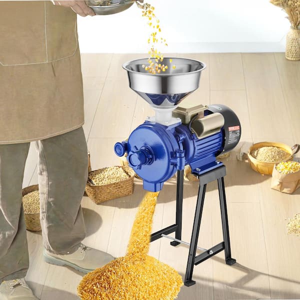 Electric Grain Mill Grinder, 3000-Watt Spice Grinders, Commercial Corn Mill Funnel, Thickness Adjustable Powder Machine