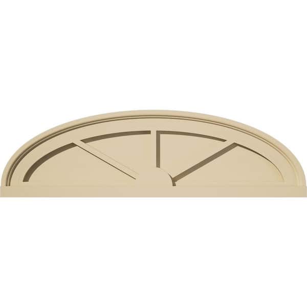 Ekena Millwork 28-in W x 8-in H x 2-in P Elliptical 3-SpokeSignature Urethane Pediment, Primed Tan