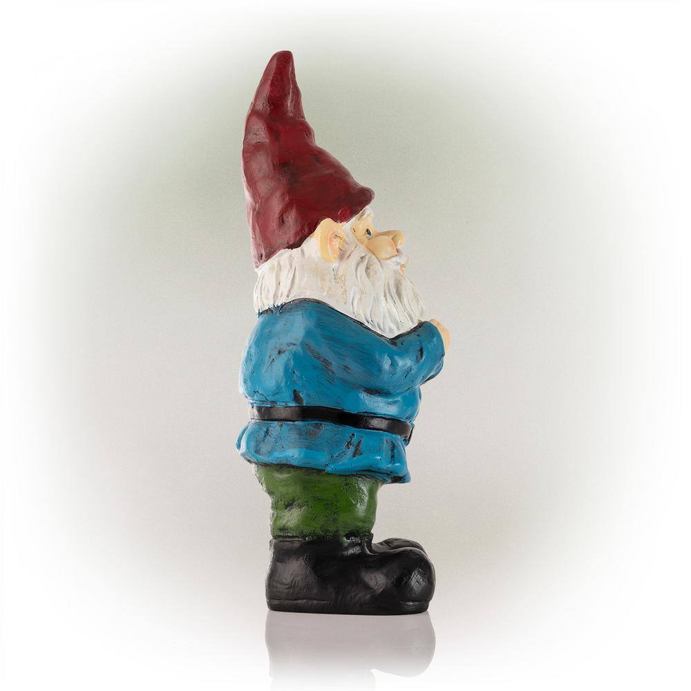 12" Colorful Polystone Bearded Garden Gnome Statue with Red Hat