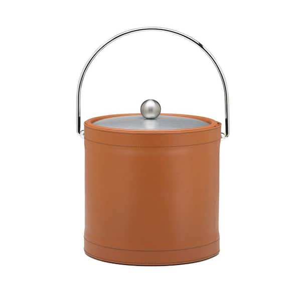 Kraftware Stitched Saddle 3 qt. Ice Bucket with Metal Cover-DISCONTINUED