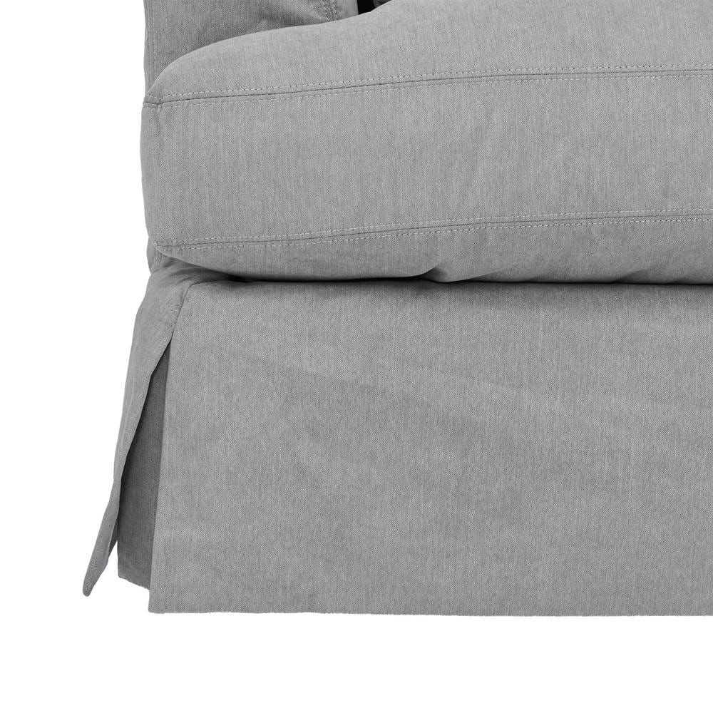 Ciara 93" Slate Gray Cotton Blend Upholstered Sofa with Flared Arms