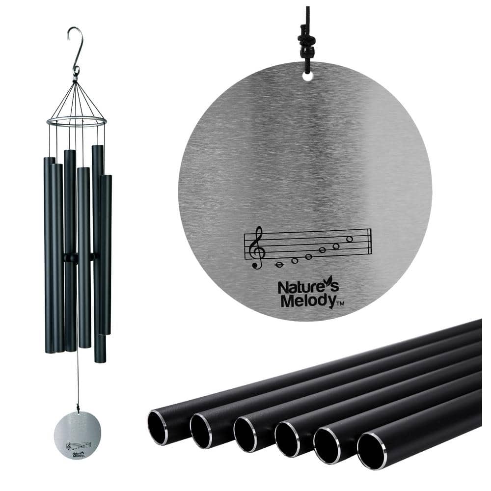 Nature's Melody 42" Black Aluminum Outdoor Wind Chimes