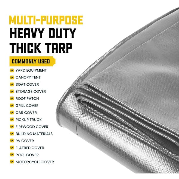 CORE TARPS 40 ft. x 50 ft. Silver/Black 20 Mil Heavy Duty