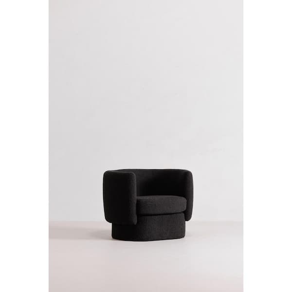 Kellan Black Polyester Blend Accent Chair with FSC-Certified Frame and S-Spring Support