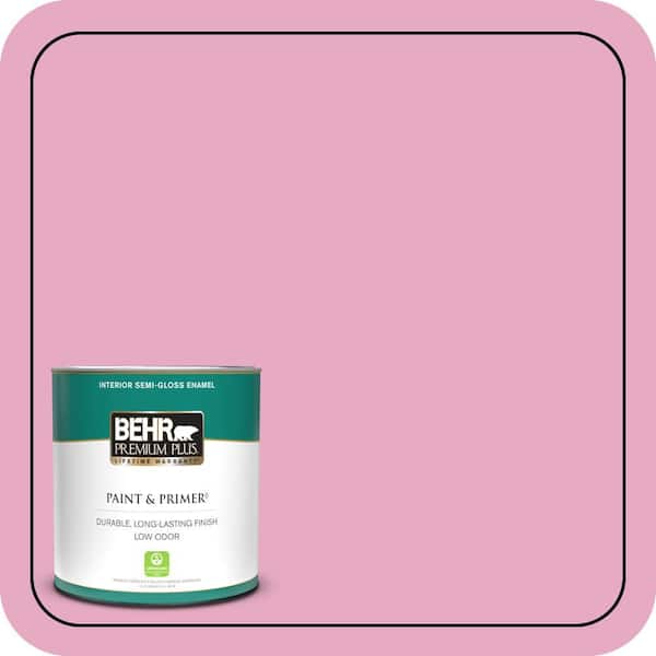 BEHR PREMIUM PLUS 1 qt. #P130-3 Little Princess Semi-Gloss Enamel Low Odor Interior Paint & Primer