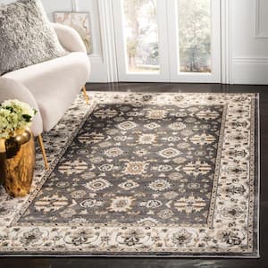 Lyndhurst Gray/Cream Doormat 3 ft. x 5 ft. Floral Geometric Speckled Area Rug