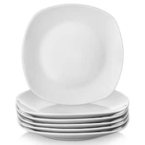 Series Elisa 6-Piece 9.75 in. White Dinner Plate Round Porcelain Dinner Plate Dishes 24.6 x 24.6 x 2.5 cm(Service for 6)