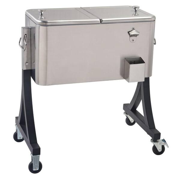 60 qt. Stainless Steel Patio Cooler Cart L-BC011PST-C - The Home Depot