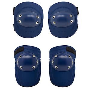 Blue, Tough Cap Thick Foam Padding Knee Pads and Elbow Pads Bundle