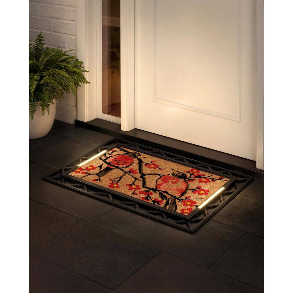 BriteStep Floral Welcome 38 in. x 26.5 in. Pressure-Activated, Wireless, Auto Shut-Off, Indoor/Outdoor LED Door Mat price history on PriceWatchPro