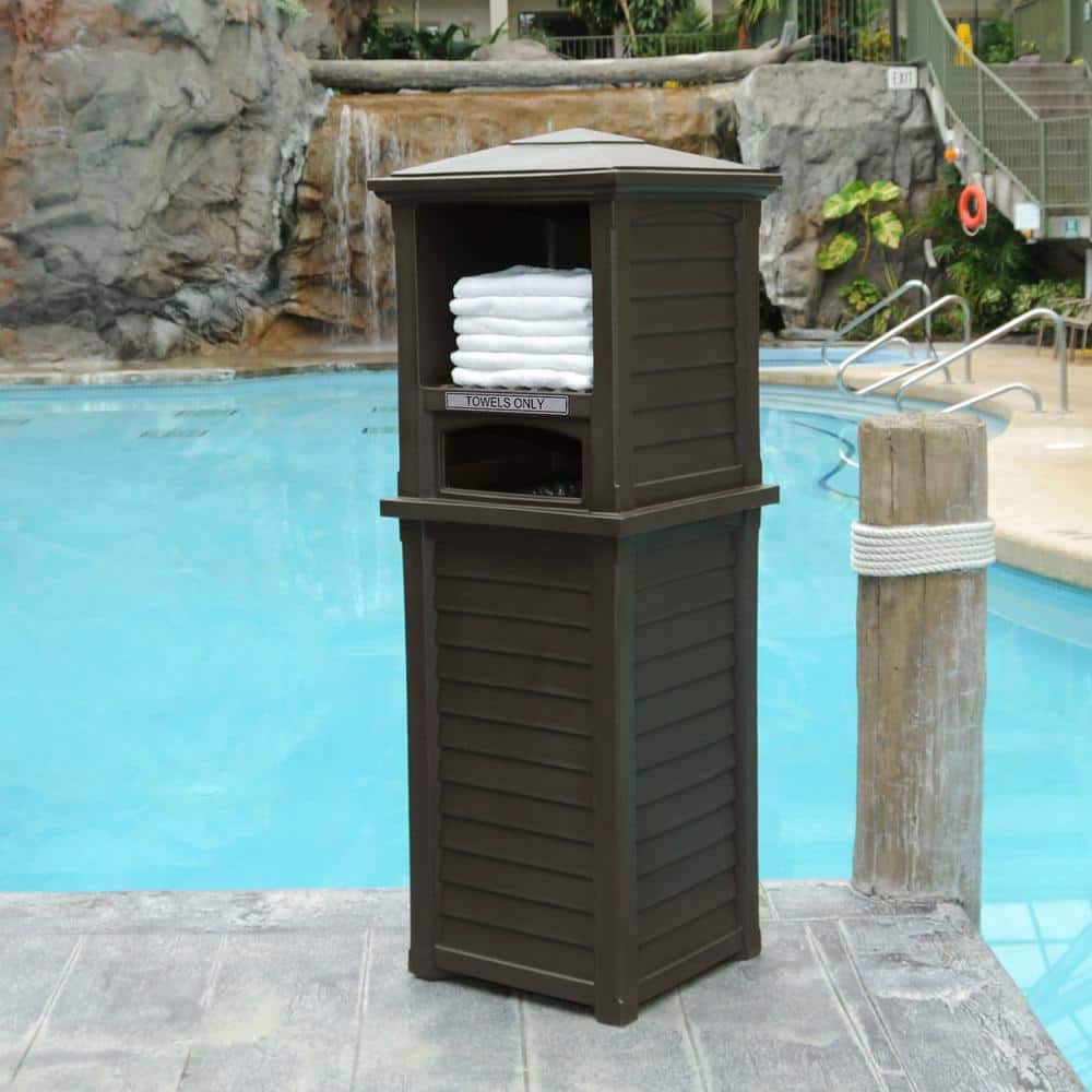 Espresso Polyethylene Freestanding Pool & Spa Towel Valet