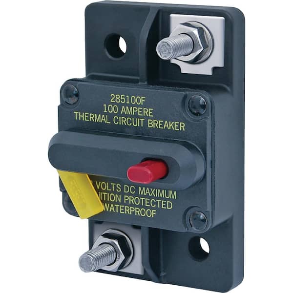 Blue Sea Systems 285 Series DC 80A Circuit Breaker - Surface Mount, Terminal Screw: #10-32