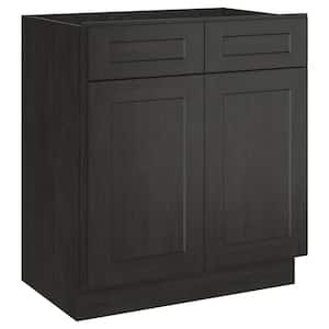 30 in. W x 21 in. D x 34.5 in. H Shaker Charcoal Plywood Ready to Assemble Vanity Base Kitchen Cabinet without Top