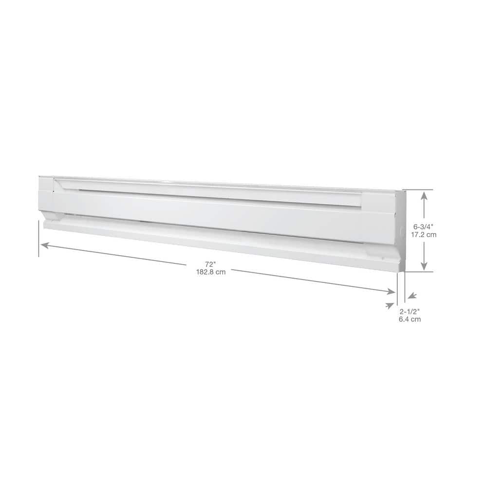 White 72-Inch Electric Convection Baseboard Heater