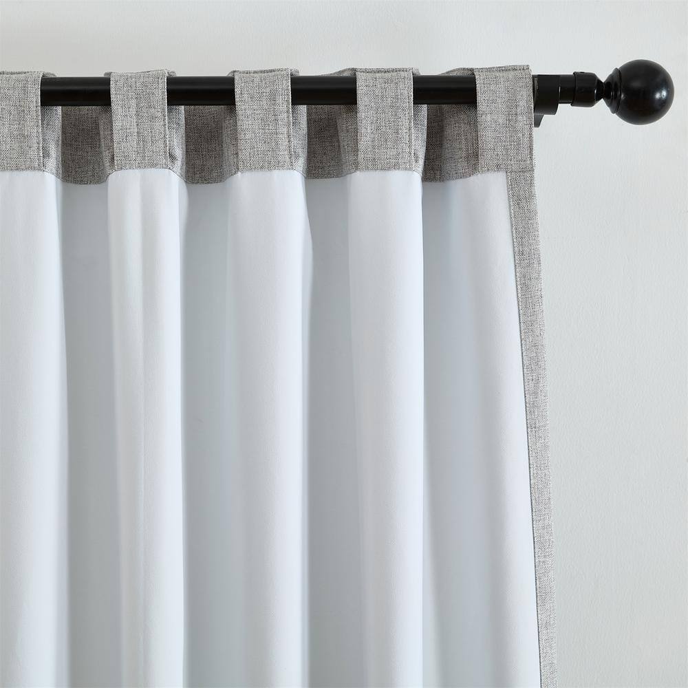 Gray Linen-Textured Blackout Pleated Window Panel