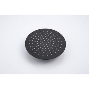 1-Spray Patterns with 1.8 GPM 16 in. Ceiling or Wall Mount Rain Fixed Shower Head in Matte Black