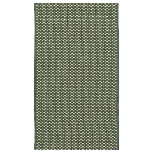 Courtyard Dark Green/Beige 3 ft. x 5 ft. Checkered Indoor/Outdoor Area Rug